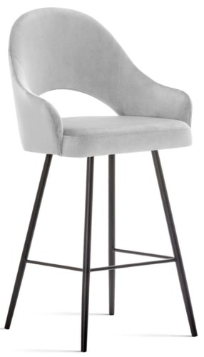 Hoker na czarnych nóżkach GODA tkanina BLUVEL 03