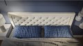 Łóżko typu boxspring z pikowanym wezgłowiem BLOM.