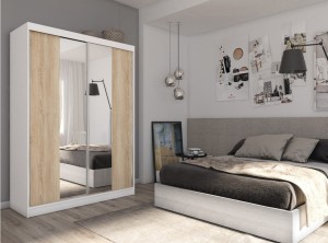 Szafa przesuwna z lustrem na środku LIZI 160 cm