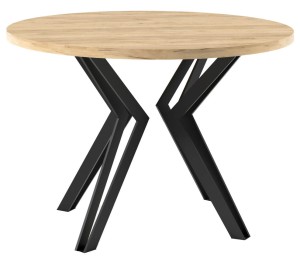 Stół okrągły rozkładany 100-176 /  120-196 cm na stalowych nogach RENDI