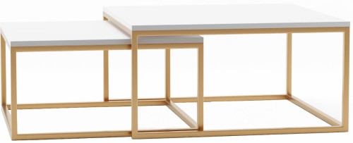 Stoliki kawowe do salonu na złotej ramie DUO.