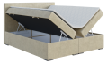 Duże łóżko typu boxspring bez przeszywanego zagłówka z pojemnikami na pościel  LIMO Magic Velvet 2201.