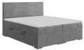 Duże łóżko typu boxspring bez przeszywanego zagłówka z pojemnikami na pościel  LIMO Magic Velvet 2217.