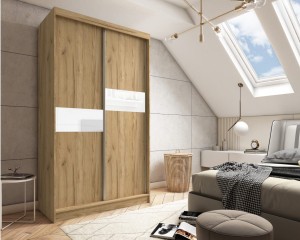 Szafa przesuwna ze szkłem Lacobel LIWI 150 cm