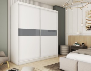 Szafa przesuwna z paskiem Lacobel TIANA 200 cm