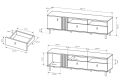 Wymiary szafki rtv z szufladami ADIS