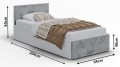 Łóżko tapicerowane jednoosobowe 90x200 cm AVI.