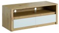 Szafka RTV pod telewizor MALTA 130 cm- dąb artisan/ biały.