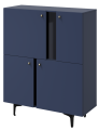 Czterodrzwiowa komoda na metalowych nóżkach COLOURS CS-01/ granat.