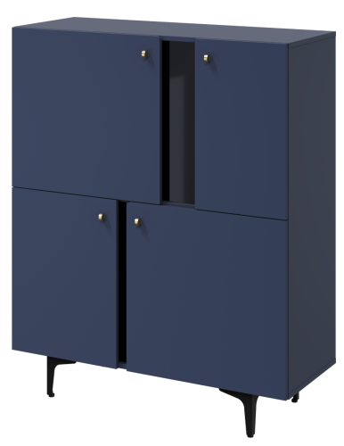 Czterodrzwiowa komoda na metalowych nóżkach COLOURS CS-01/ granat.