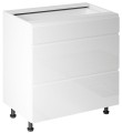 Szafka stojąca z trzema szufladami ASPEN D80S3- Biały Połysk.