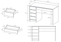 Szczegółowe wymiary biurka ADELA