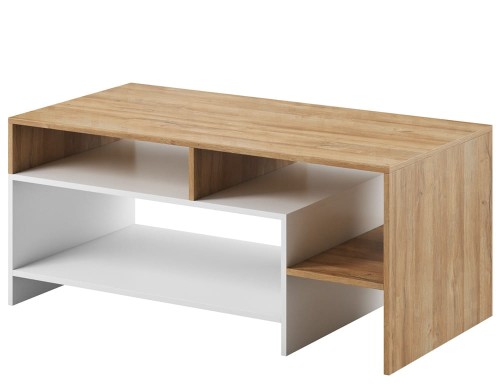 Ława biała z półkami ALAVO