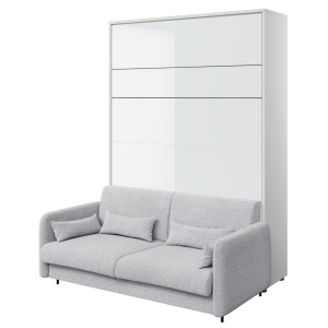 Łóżko chowane w szafie BC-12 z sofą BC-19 160x200 cm 