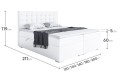 Wymiary łóżka tapicerowanego typu boxspring do sypialni KLAUDIA- biała ekoskóra.