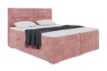 Łóżko boxspring z wysokim zagłowiem i pojemnikami FRIDA
