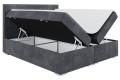 Podwójne łóżko kontynentalne do sypialni FRIDA- ciemnoszary welur.