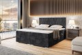 Duże i wygodne łóżko, dwuosobowe do sypialni PLATO- czarny.