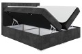 Duże i wygodne łóżko, dwuosobowe do sypialni PLATO- czarny.