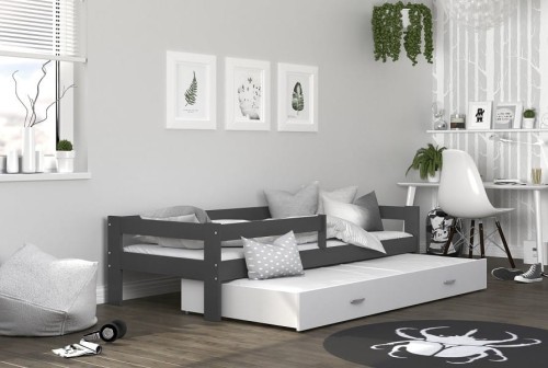Lupo 190x80 łóżko parterowe Szary Mat / Biały Mat