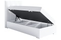 Eleganckie łóżko kontynentalne, pojedyncze do pokoju dziecka DENI- biała ekoskóra/ prawa.