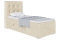 Eleganckie łóżko kontynentalne, pojedyncze do pokoju dziecka DENI-beżowy ekoskóra/ prawa.
