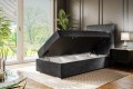 Eleganckie łóżko kontynentalne, pojedyncze do pokoju dziecka DENI-czarny/ lewy.