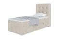 Eleganckie łóżko kontynentalne, pojedyncze do pokoju dziecka DENI-kremowy/ lewy.