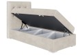 Eleganckie łóżko kontynentalne, pojedyncze do pokoju dziecka DENI-kremowy/ prawy.