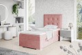 Eleganckie łóżko kontynentalne, pojedyncze do pokoju dziecka DENI-różowy/ lewy.