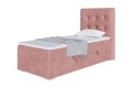 Eleganckie łóżko kontynentalne, pojedyncze do pokoju dziecka DENI-różowy/ lewy.