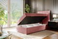 Eleganckie łóżko kontynentalne, pojedyncze do pokoju dziecka DENI-różowy/ lewy.