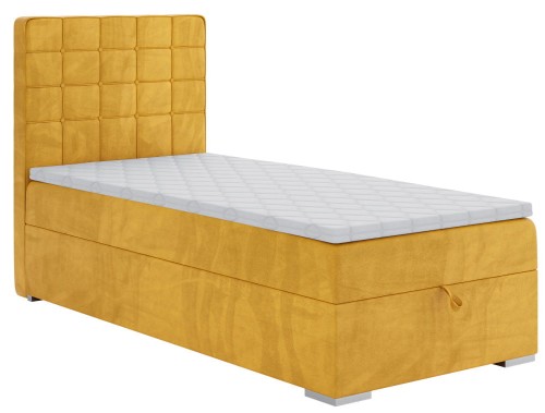 Łóżko kontynentalne dla dziecka z pojemnikiem.