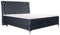 Łóżko kontynentalne typu boxspring do sypialni z miękkim, pikowanym zagłówkiem MOLI.