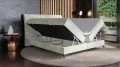Łóżko kontynentalne typu boxspring do sypialni z miękkim, pikowanym zagłówkiem MOLI Torre01.