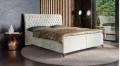 Łóżko kontynentalne typu boxspring do sypialni z miękkim, pikowanym zagłówkiem MOLI Torre01.