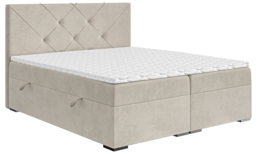 Łóżko typu boxspring z materacem i pojemnikiem DAWI Wave01.