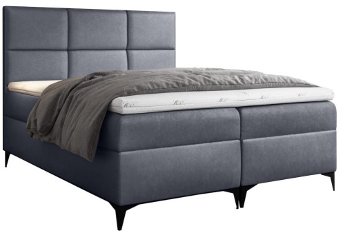 Łóżko kontynentalne z zagłówkiem LAVA- tkanina fancy 90.