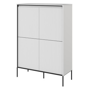 Komoda wysoka 140 cm z półkami na nóżkach LED TREND TR-03