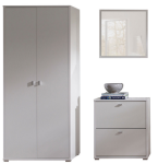 Zestaw mebli do przedpokoju garderoba biała dąb sonoma NANTER  S2P