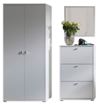 Zestaw do przedpokoju z pojemną szafą biały sonoma NANTER  S3P