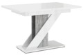 Stół nowoczesny MEWO nierozłożony-biały połysk-beton.