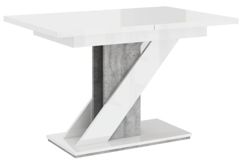 Stół nowoczesny MEWO nierozłożony-biały połysk-beton.