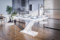 Stół MEWO rozłożony-biały połysk-beton.