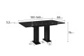 Wymiary stołu Gliss czarny połysk.