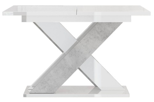 Stół Kao do jadalni biały połysk-beton- złożony.