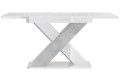 Stół Kao do jadalni biały połysk-beton- rozłożony.