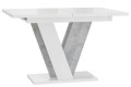 VINI stół rozłożony biały połysk-beton-bok.