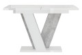 VINI stół złożony biały połysk-beton-front.