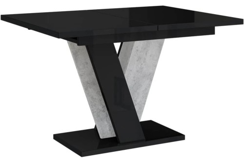 Stół nowoczesny VINI- czarny połysk-beton-bok.
